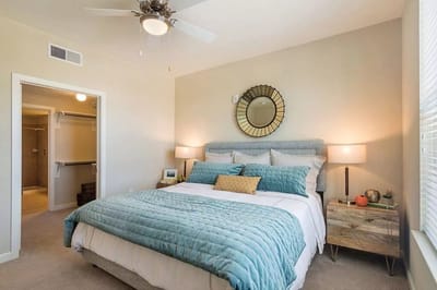 Cozy resident bedroom with modern decor