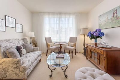 Cozy living space with comfortable furniture and decor