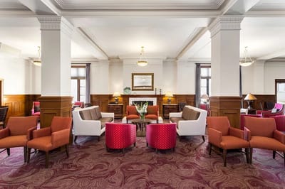 Common area with seating and decor