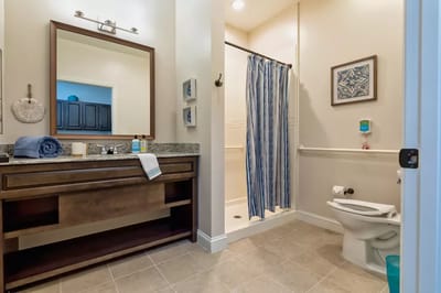 Bathroom interior with modern amenities
