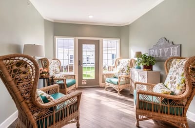 Bright common area with comfortable seating