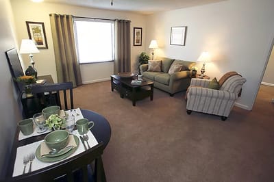 Cozy interior living space with furniture and decor