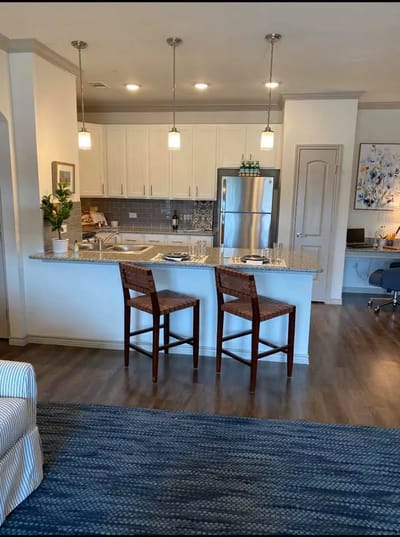 Modern kitchen in a bright resident apartment