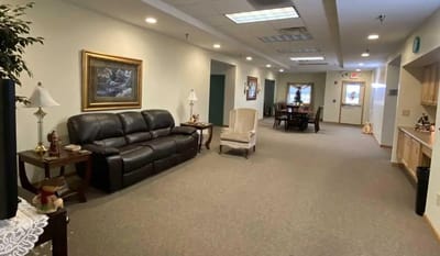 Interior common area with seating and dining