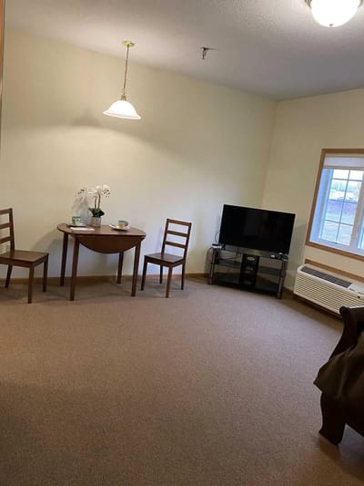 Interior view of a furnished resident room