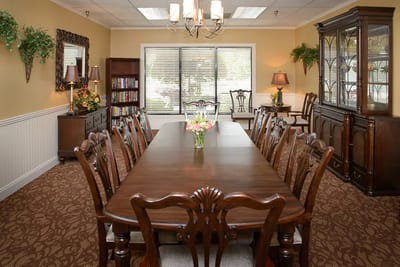 Common area with dining table and chairs