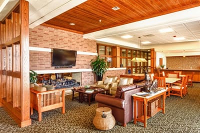 Cozy common area with seating and a television