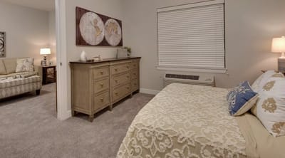 Cozy resident room in a senior living facility