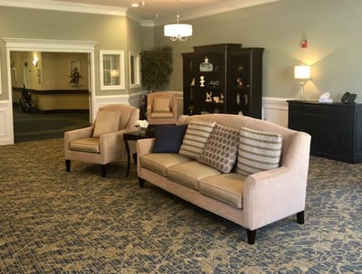 Cozy common area with seating and decor