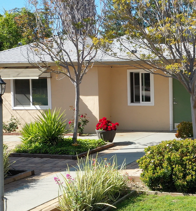 Exterior view of a senior living facility entrance