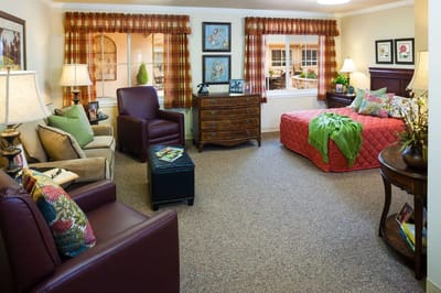 Cozy interior of a resident's room with warm colors