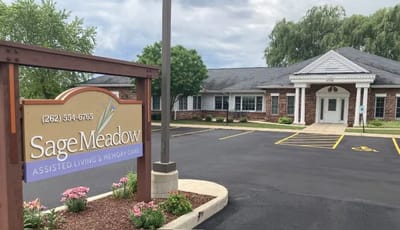 Exterior view of Sage Meadow Senior Living building