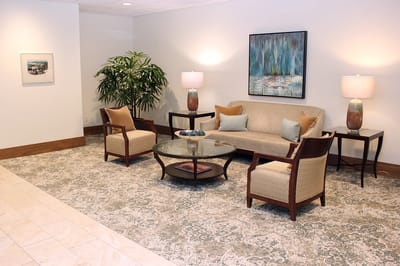Comfortable interior lounge seating area