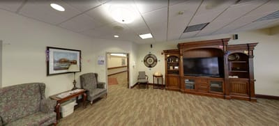 Common area with seating and entertainment center