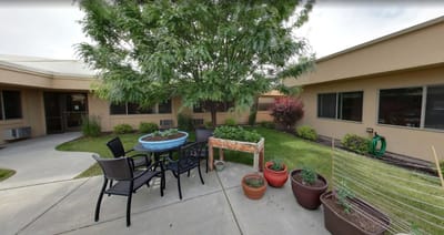 Outdoor space with seating and plants