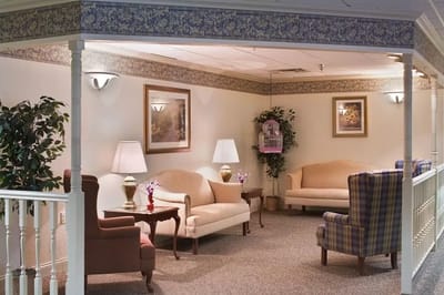 Cozy lounge area with comfortable seating and decor