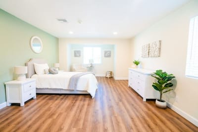 Bright and spacious private resident room with modern decor