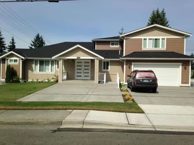 Exterior view of a residential building with a driveway