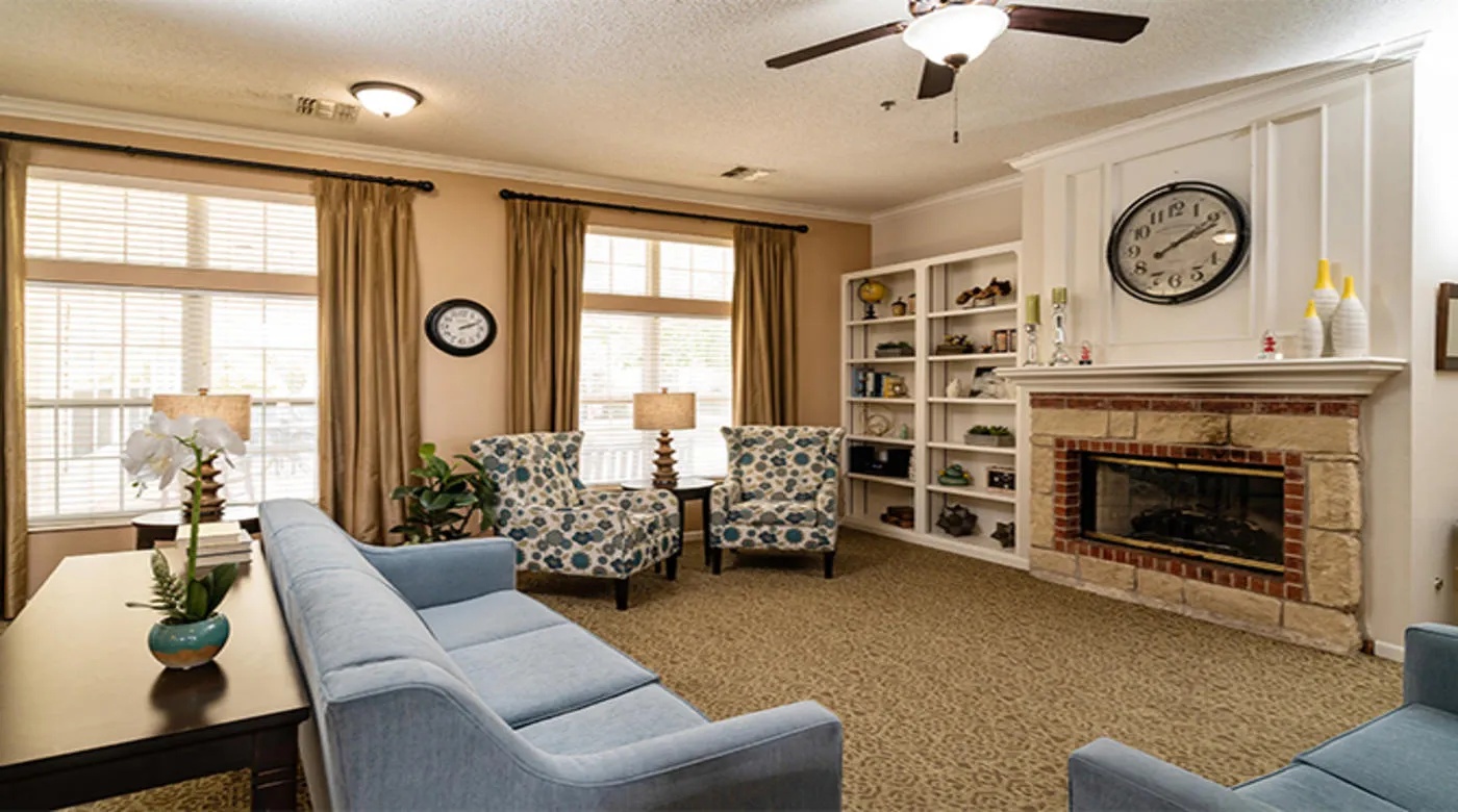 Bright common area with comfortable seating