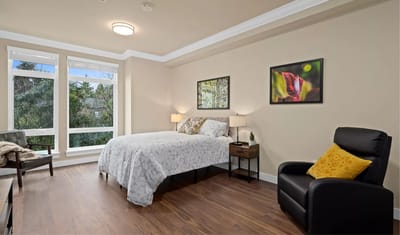 Comfortable private resident room with modern decor