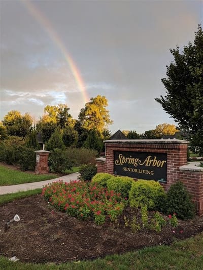 Exterior view of Spring Arbor Senior Living entrance