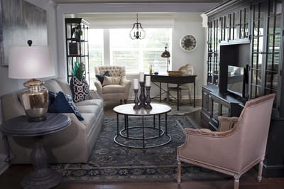 Cozy common area with comfortable seating and decorative elements