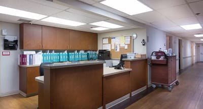 Reception area in a senior living facility