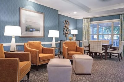 Bright common area with comfortable seating