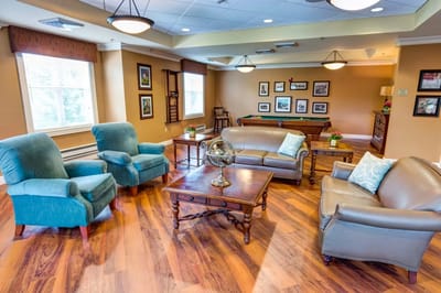 Common area with seating and pool table
