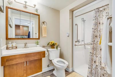 A well-designed bathroom in a senior living facility