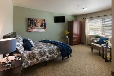 Bright and inviting private resident room