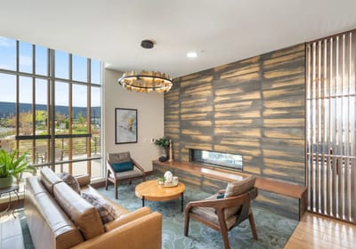 Bright lounge area with comfortable seating and natural light