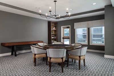 Common area with a dining table and chairs