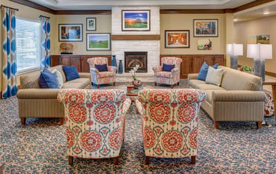 Cozy common area with comfortable seating and decor