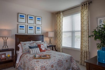 Comfortable private bedroom with decorative elements
