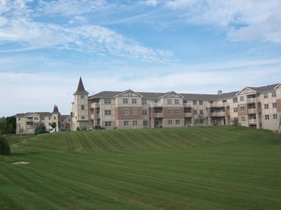 Exterior view of a senior living facility building