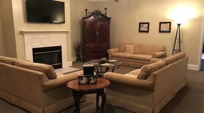 Cozy common area with seating and decor