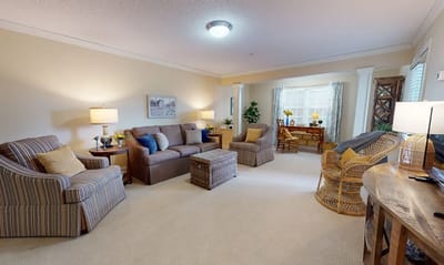Cozy common area with seating and natural light