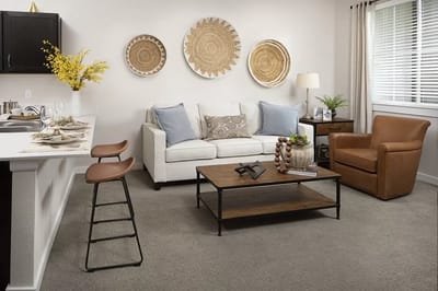 Stylish interior living space with modern decor