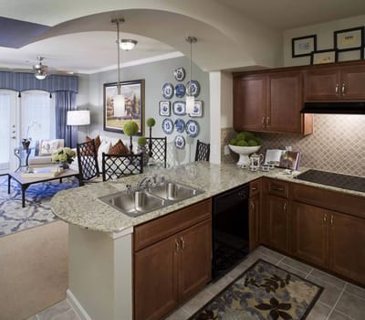 Interior view of a kitchen area in a facility