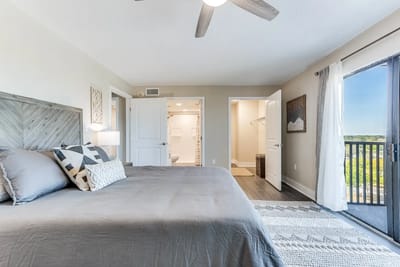 A well-lit resident room with a view