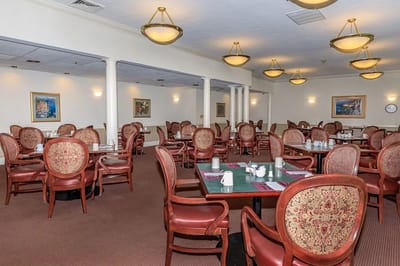Dining room with elegant chairs and tables