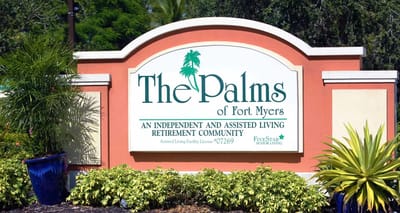 Entrance sign for The Palms of Fort Myers