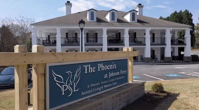 Exterior view of The Phoenix at Johnson Ferry facility