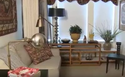 Comfortable interior living space with decor