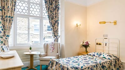 A beautifully decorated private resident room