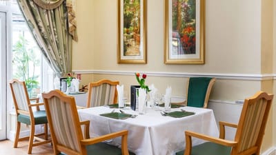 Elegant dining room set for a meal