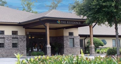 Exterior view of The Residence facility entrance