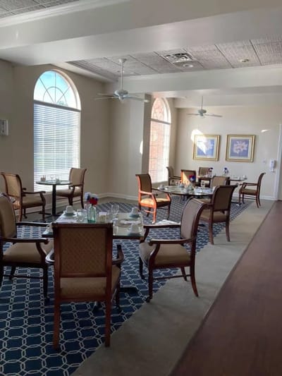 Dining room setting with tables and chairs