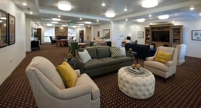 Cozy common area with comfortable seating and decor